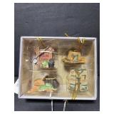 Set of 4 fishing ornaments
