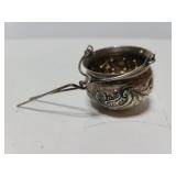 Sterling silver cauldron tea strainer