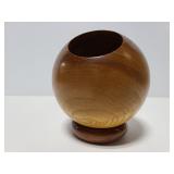 Wood sphere planter