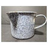 Speckled enameled spouted cup