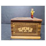Wood box with inlay detail and little guy