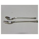 Vintage sterling silver slotted spoon and fork
