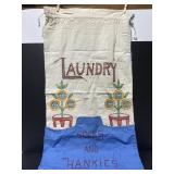 Vintage embroidered laundry sack