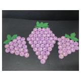 Lot of 3 vintage embroidered grape pot holders