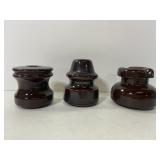 Lot of 3 old ceramic insulators