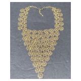 Daisy chain gold tone bib necklace