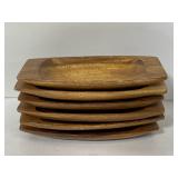 Lot of 6 wood carved nut dishes