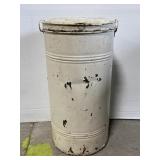 Vintage tall metal pail w/ lid