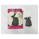 Two sterling silver Michigan charms