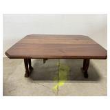 Small low antique wood drop leaf table / lap tray