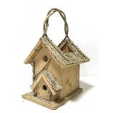 Rustic bark bird house planter
