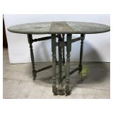 Vintage farmhouse wood drop leaf table