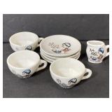 Handpainted Japanese child size tea set