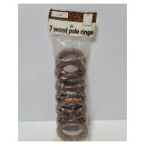 Unopened set of walnut wood pole rings