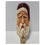 Carved wood Santa Claus cork stopper