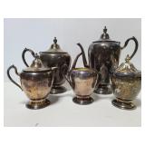 Academy silver over copper tea set