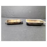 Two metal soap dishes