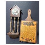 Wood candle holder and decor cutting board