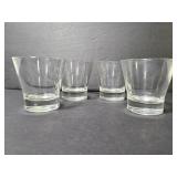 Set of four marked glasses