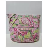 Vera Bradley pink & green zippered shoulder tote