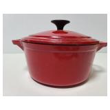 Red enameled cast iron dutch oven