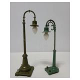 Two model train scene lamp post lights