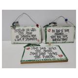 Humorous rustic signs