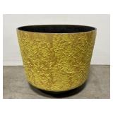 XL yellow textured fiberglass planter