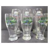 Six Muskoka brewing beer glasses