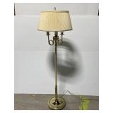 Vintage brass-tone shaded floor lamp