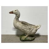Vintage painted cement duck statue