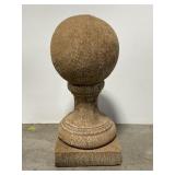 Vintage orb pillar cement garden statue