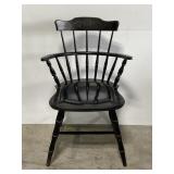 Vintage black lacquered wood chair