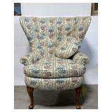 Vintage XL upholstered wingback chair