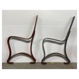 Pair of matching metal cast iron bench frames