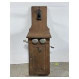 Antique wood telephone box