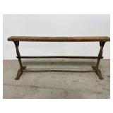 Antique wood cast iron paper roll dispenser