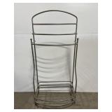 Tall brushed metal wire towel rack