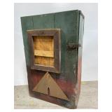 VTG embellished painted wood barn cabinet