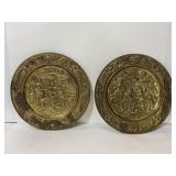Pair of bronzed metal decor plates
