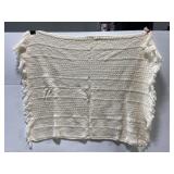 Handmade knit crotchet throw blanket