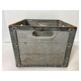 Vintage steel reinforced Detroit milk crate