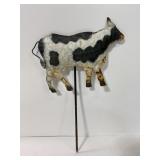 Vintage 3D metal cow yard art