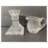 Waterford Chrystal candlestick & creamer