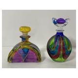 Lot of 2 Murano glass perfume bottles