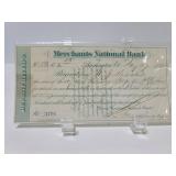 1872 Burlington Vermot merchants bank check