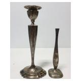 Two silver plate candlesticks