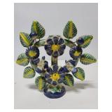 Pottery painted candlestick