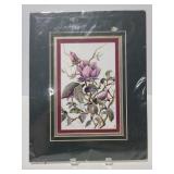 Matted & signed floral painting/print