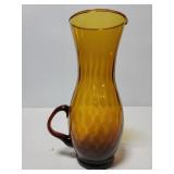 Amber art glass pitcher
